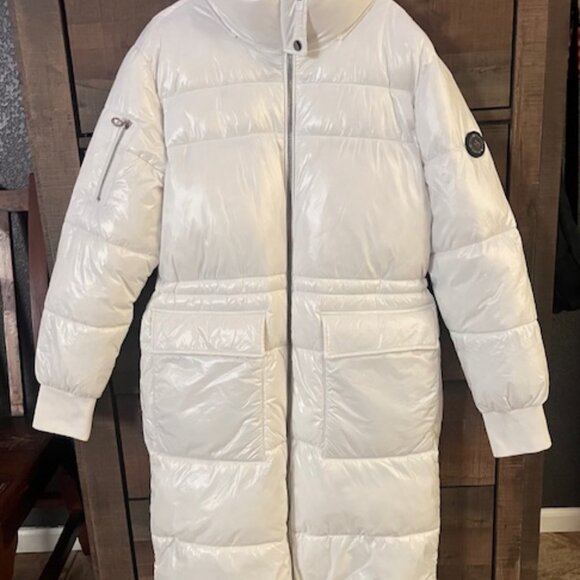Noize Reo White Long Length Puffer Jacket size Medium (no hood) - Picture 1 of 3